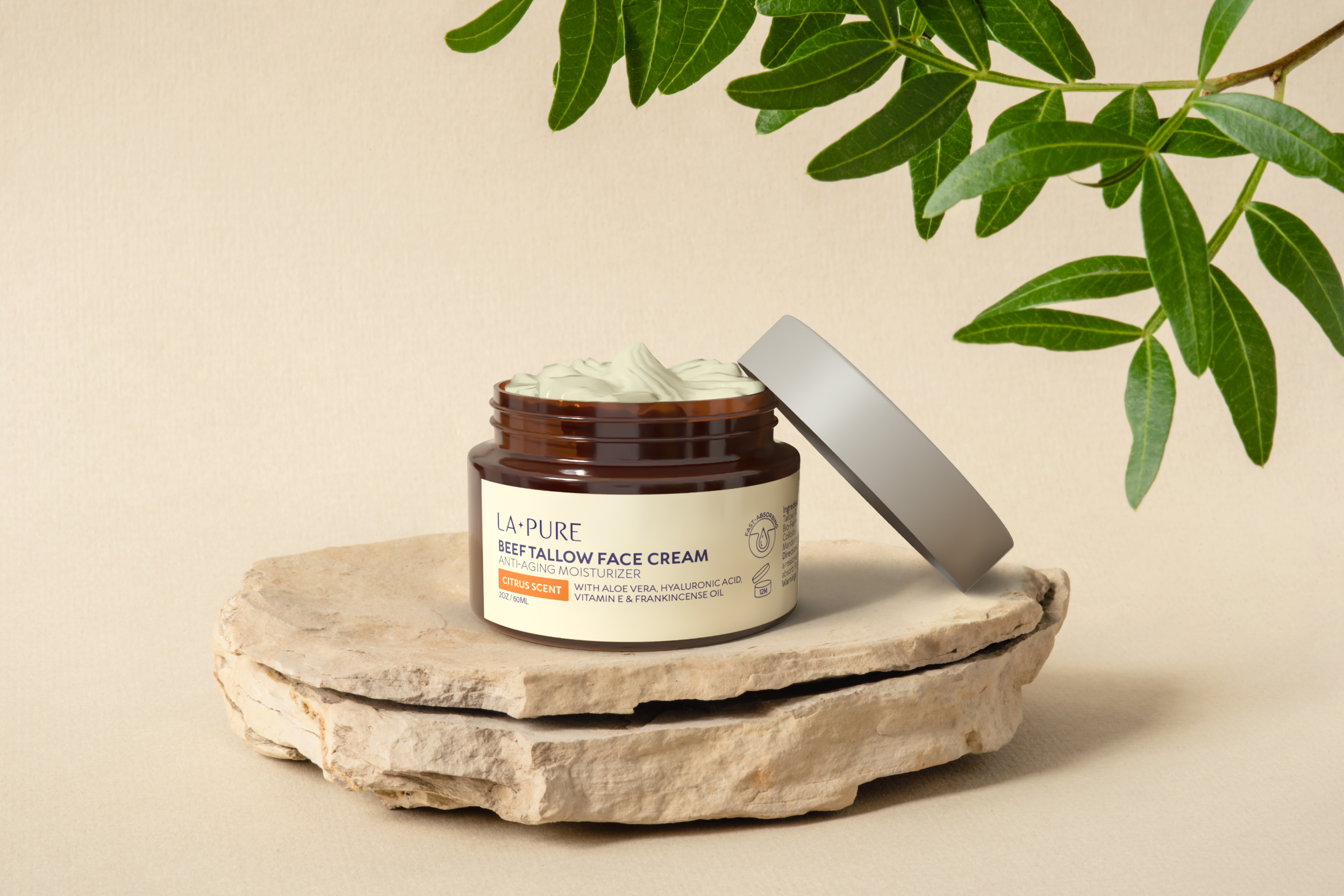 Beef Tallow on rock