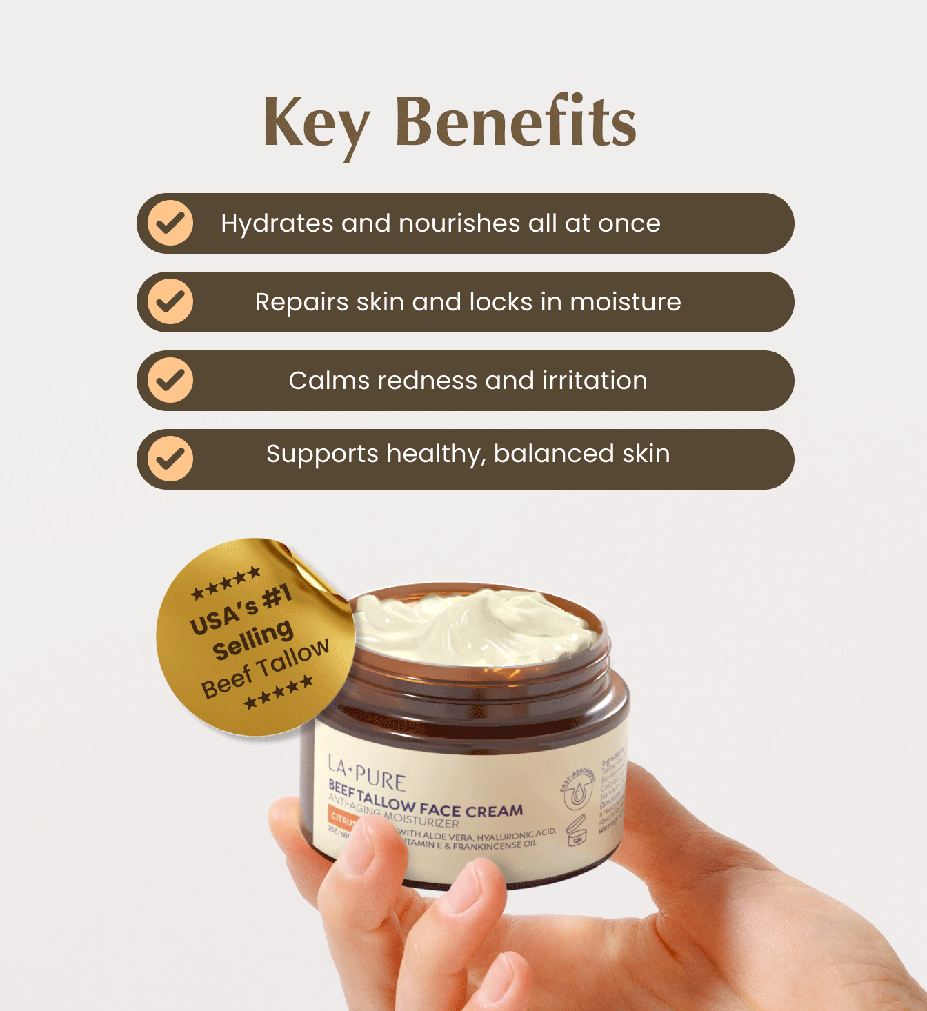Beef Tallow Face Cream – La Pure Naturals
